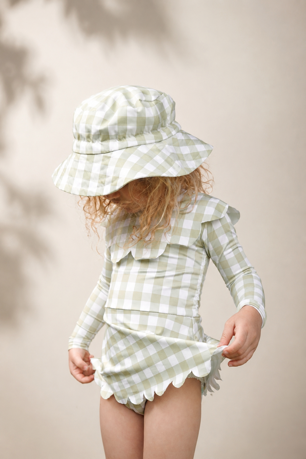 Vichy pistacho Bucket Hat